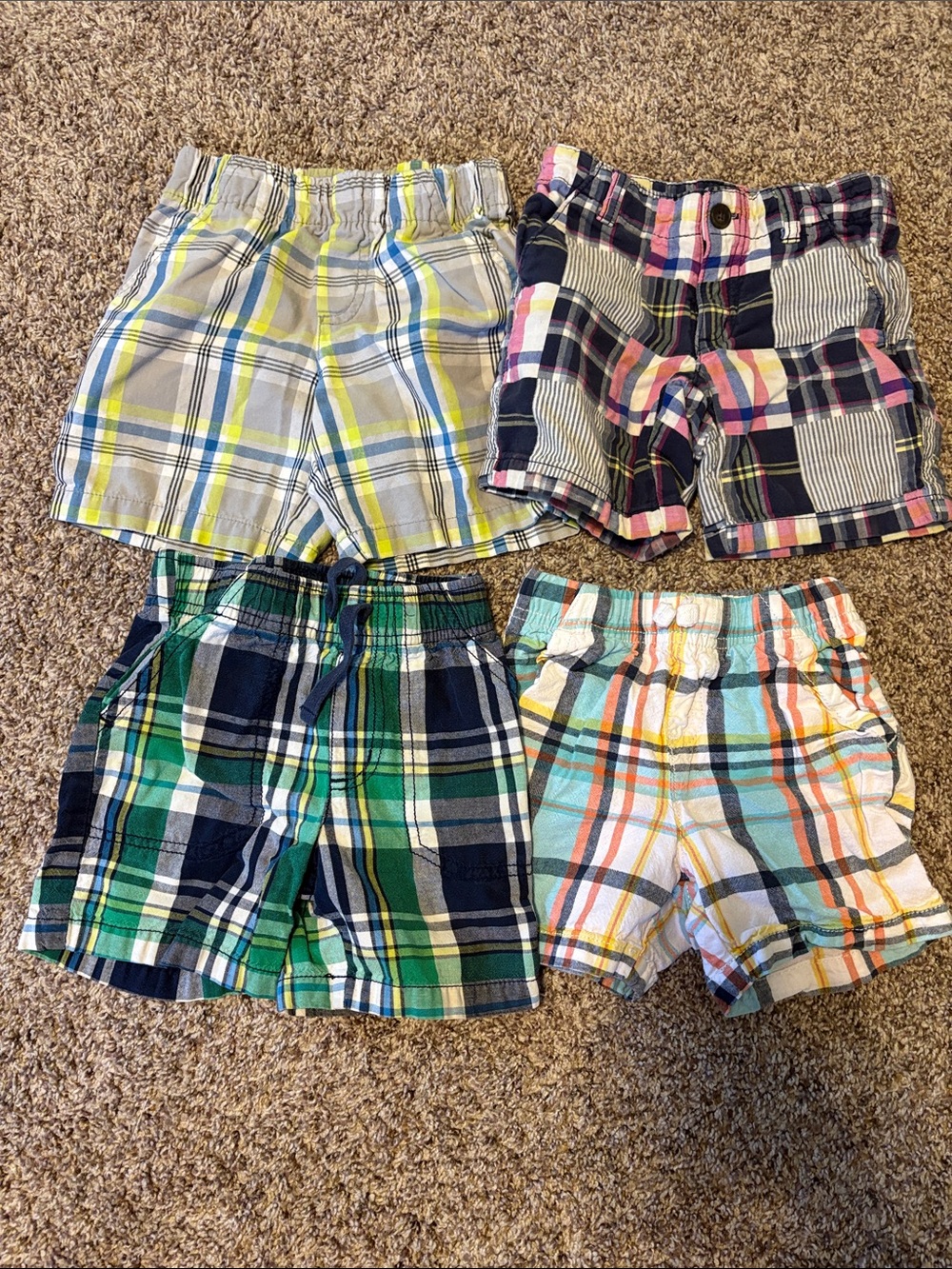 Kids Plaid Pull-On Shorts - Multi Color Pack